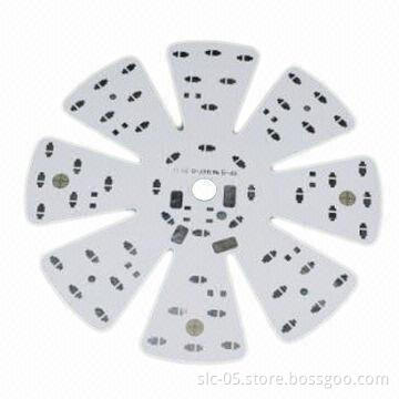 Single-side aluminum PCBs with 1.6mm board thickness and 35μm copper thickness for LED